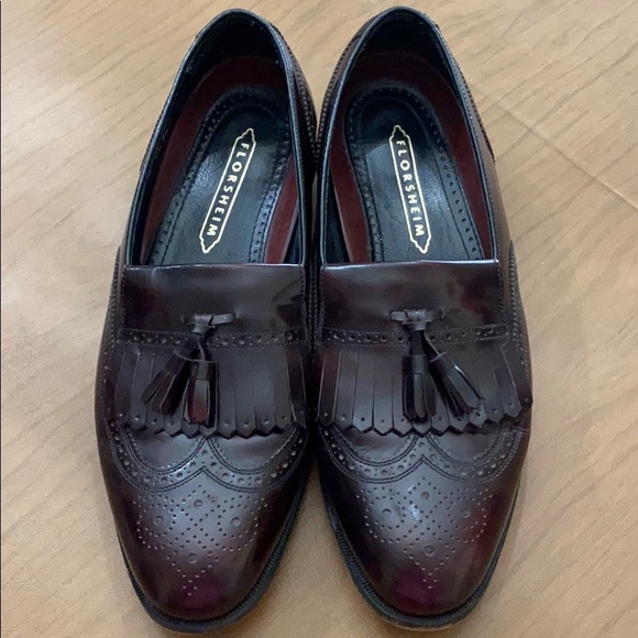 Florsheim Wing Tip Tassel Brogue Brown Loafers Men - Picture 1 of 8
